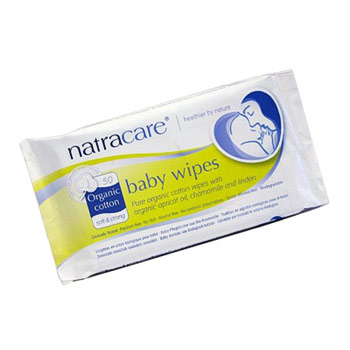 Organic Cotton Baby Wipes, 50 Wipes, Natracare