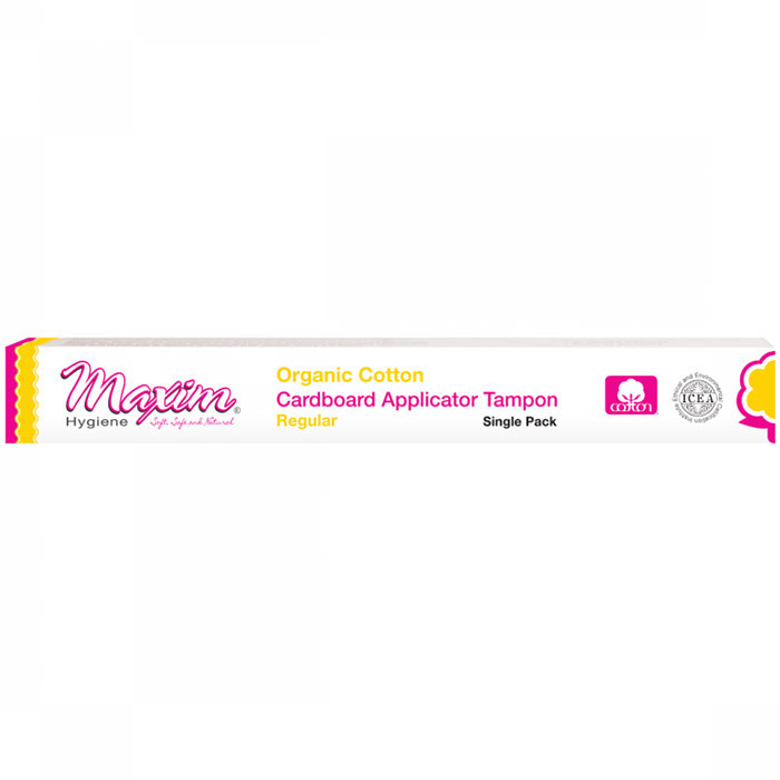 Organic Cotton Cardboard Applicator Tampon, Single Pack, Regular, 1 ct, Maxim Hygiene Products