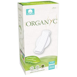 Organic Cotton Pads with Wings, Super Flow & Maternity, Day Use, 10 Pads, Organyc