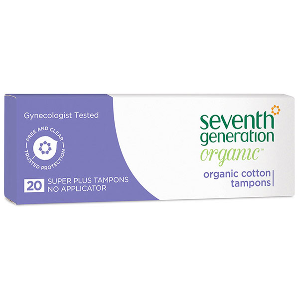 Seventh Generation Organic Cotton Tampons, No Applicator, Super Plus, 20 ct, Seventh Generation