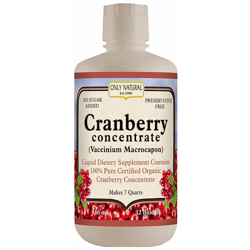 Organic Cranberry Concentrate Liquid, 32 oz, Only Natural Inc.
