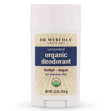 Organic Deodorant, Unscented, 2.5 oz, Dr. Mercola
