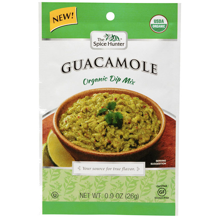 Guacamole Organic Dip Mix, 0.9 oz x 6 Packets, Spice Hunter