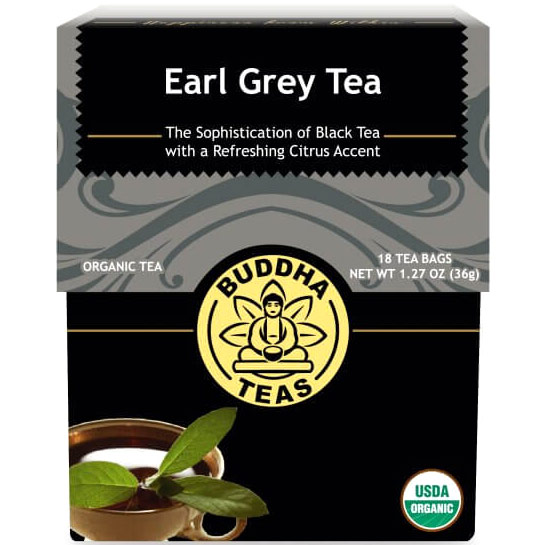 Organic Earl Grey Tea, 18 Tea Bags, Buddha Teas