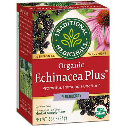 Organic Echinacea Elder Tea 16 bags, Traditional Medicinals Teas