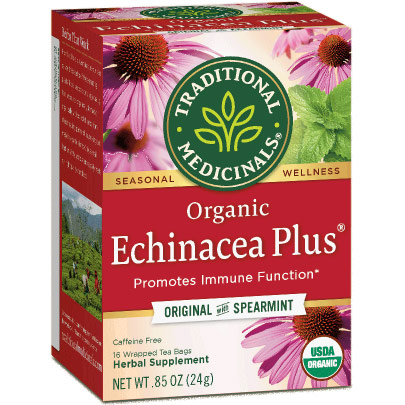 Organic Echinacea Plus Tea 16 bags, Traditional Medicinals Teas