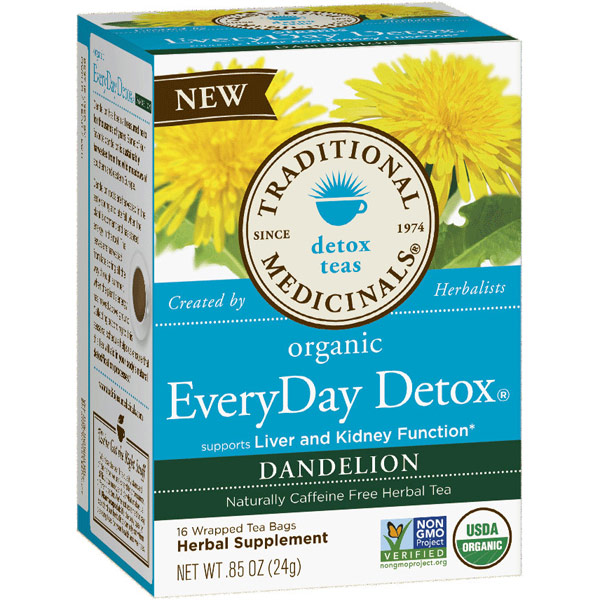 Organic EveryDay Detox Dandelion Tea, 16 Tea Bags, Traditional Medicinals Teas