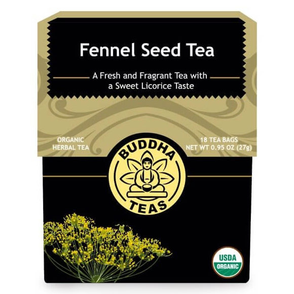 Organic Fennel Seed Tea, 18 Tea Bags x 6 Box, Buddha Teas