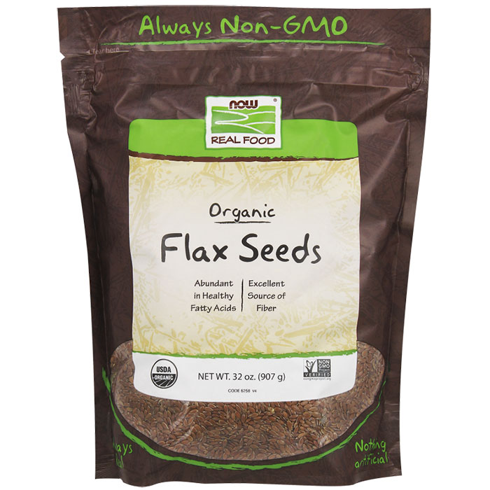 Organic Flax Seeds, 2 lb, NOW Foods