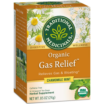 Organic Gas Relief Tea, 16 Tea Bags, Traditional Medicinals Teas