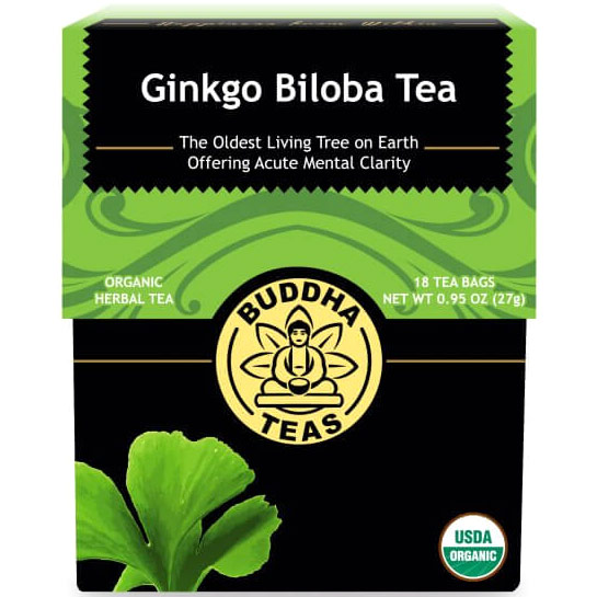 Organic Ginkgo Biloba Tea, 18 Tea Bags, Buddha Teas