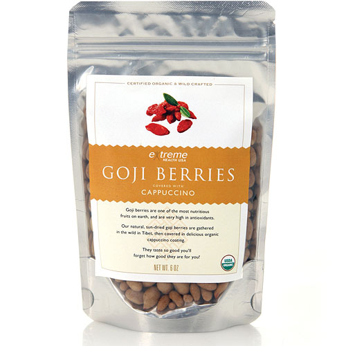 Organic Goji Berries - Cappuccino Covered, 6 oz, Extreme Health USA