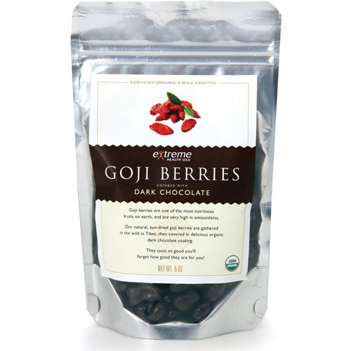 Organic Goji Berries - Dark Chocolate Covered, 6 oz, Extreme Health USA