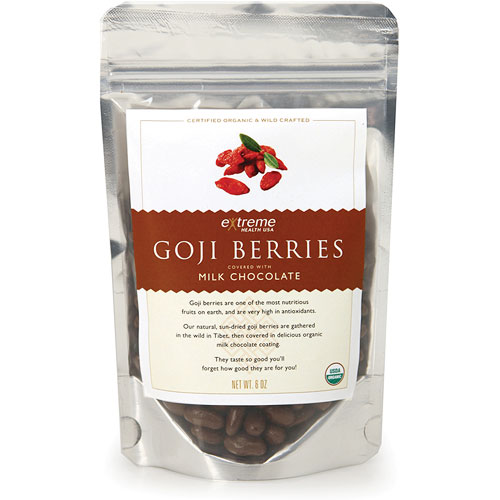 Organic Goji Berries - Milk Chocolate Covered, 6 oz, Extreme Health USA