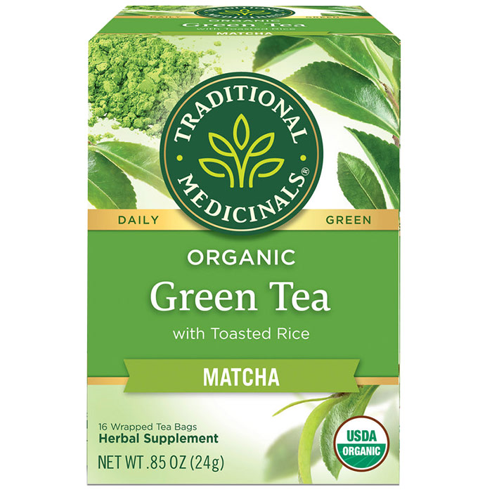 Organic Green Tea Matcha, 16 Tea Bags, Traditional Medicinals Teas