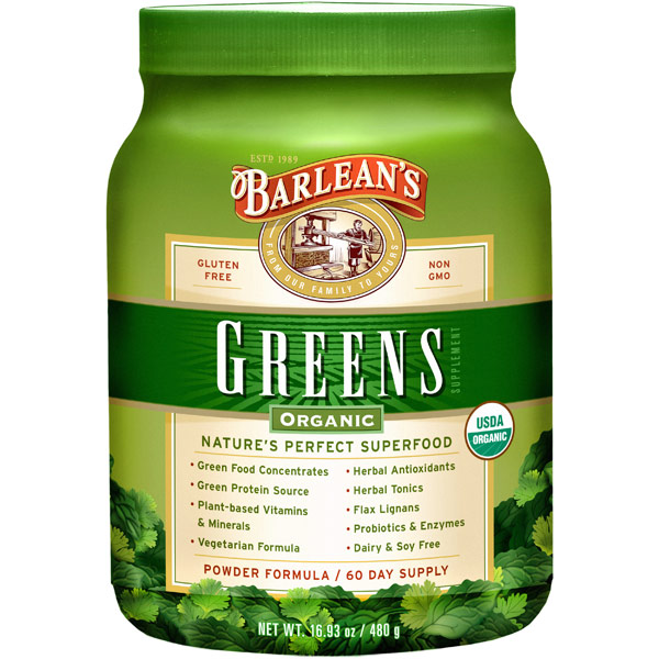 unknown Organic Greens Powder (Nature's Perfect SuperFood), 16.93 oz, Barlean's Organic Oils