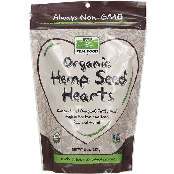 Organic Hemp Seed Hearts, Raw & Hulled, 8 oz, NOW Foods