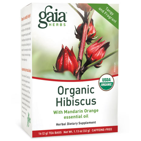 Organic Hibiscus Tea, Tangy & Fragrant, 16 Tea Bags x 6 Boxes, Gaia Herbs, Tangy & Fragrant, 16 Tea Bags, Gaia Herbs