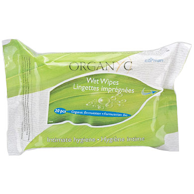 Organyc Organic Intimate Hygiene Wet Wipes, 20 Wipes, Organyc