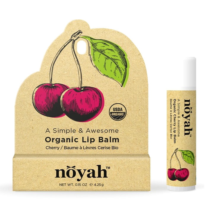 Organic Lip Balm, Cherry, 0.15 oz, Noyah