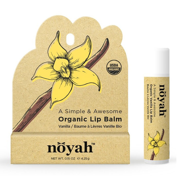 Organic Lip Balm, Vanilla, 0.15 oz, Noyah