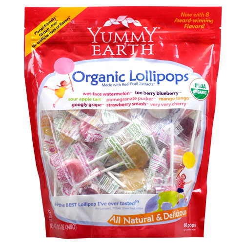 YummyEarth (Yummy Earth) Organic Lollipops, 8 Flavors Assorted Bag, 12.3 oz, YummyEarth (Yummy Earth)