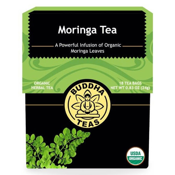 Organic Moringa Tea, 18 Tea Bags x 6 Box, Buddha Teas