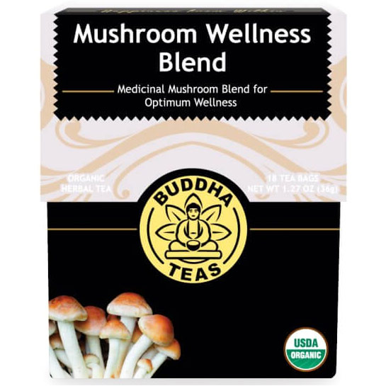 Organic Mushroom Wellness Blend, 18 Tea Bags, Buddha Teas