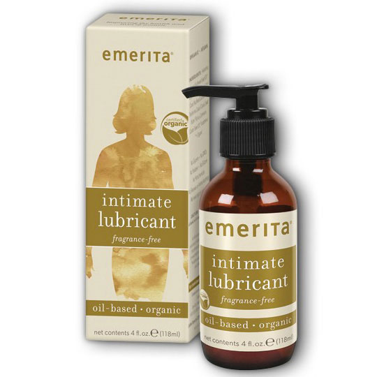Organic Oil-Based Intimate Lubricant - Fragrance Free, 4 oz, Emerita