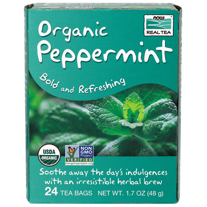 Organic Peppermint Tea, 24 Tea Bags, NOW Foods