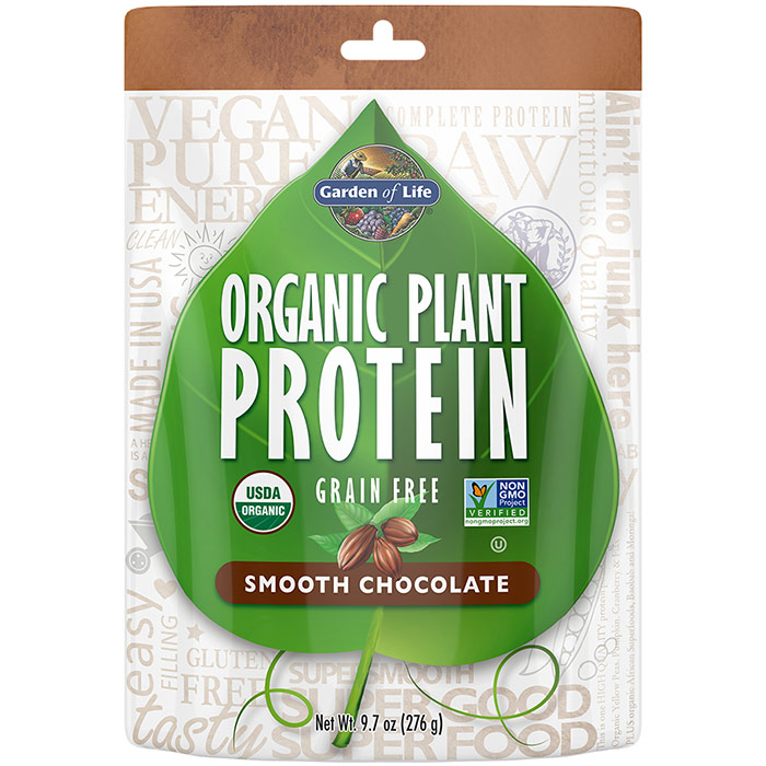 Organic Plant Protein Powder - Smooth Chocolate, 280 g, Garden of Life