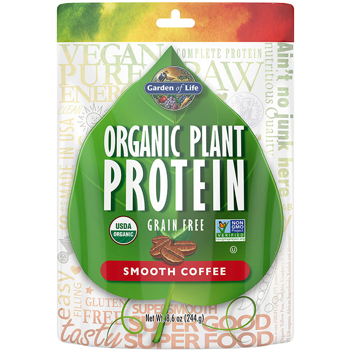 Organic Plant Protein Powder - Smooth Coffee, 260 g, Garden of Life