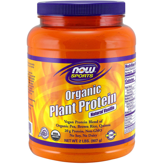 Organic Plant Protein Powder - Natural Vanilla, 2 lb, NOW Foods