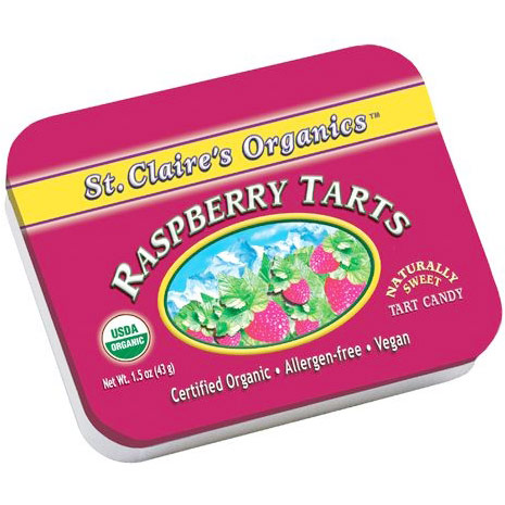 St. Claire's Organics Organic Raspberry Tarts Candy, 1.5 oz x 6 pc, St. Claire's Organics