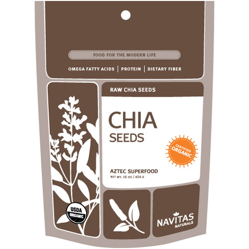 Organic Raw Chia Seeds, 16 oz, Navitas Naturals