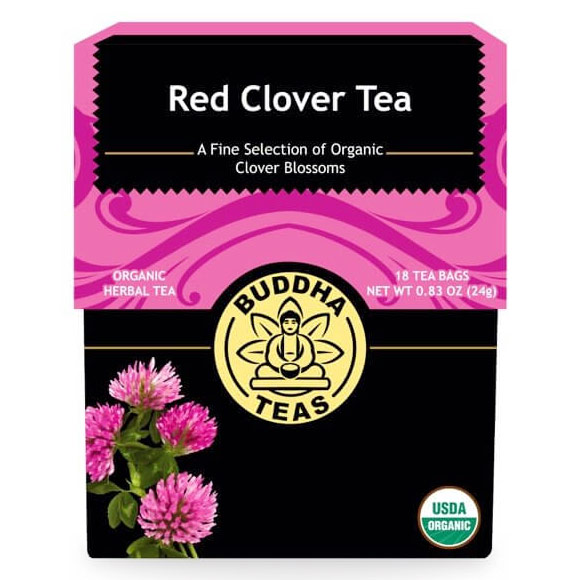 Organic Red Clover Tea, 18 Tea Bags x 6 Box, Buddha Teas