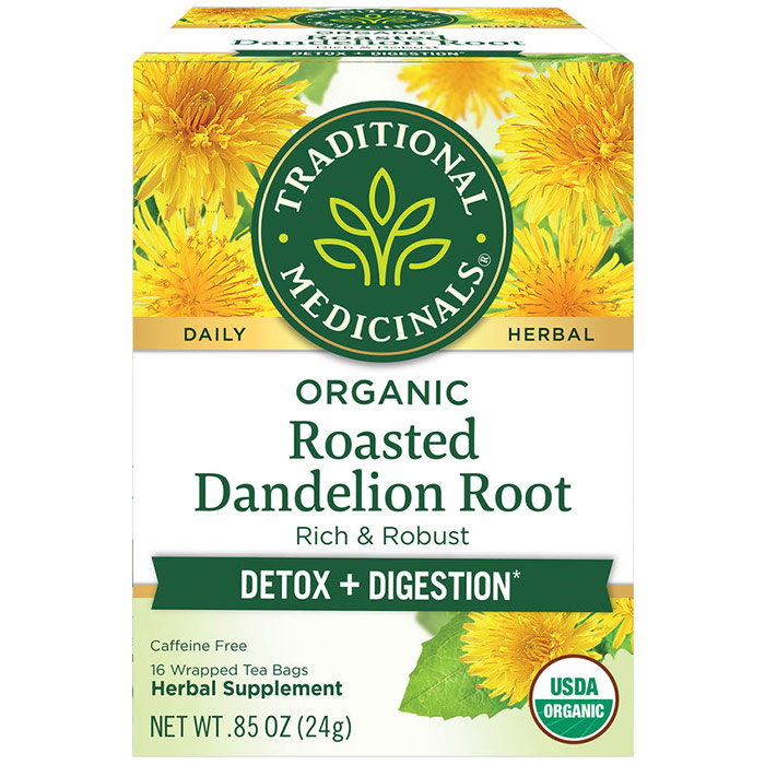 Organic Roasted Dandelion Root Tea 16 bags, Traditional Medicinals Teas