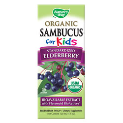 Organic Sambucus for Kids Syrup, Bio-Certified Elderberry, 4 oz, Natures Way