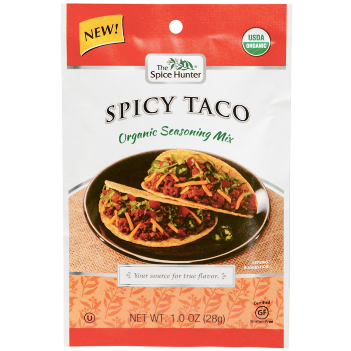 Spicy Taco Organic Seasoning Mix, 1 oz x 6 Packets, Spice Hunter