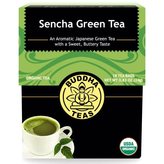 Organic Sencha Green Tea, 18 Tea Bags, Buddha Teas
