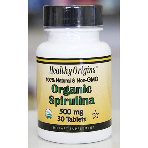 Organic Spirulina 500 mg, 30 Tablets, Healthy Origins