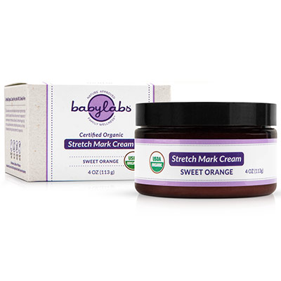 Organic Stretch Mark Cream, Sweet Orange, 4 oz, BabyLabs