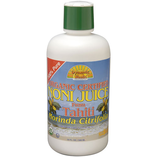 Organic Tahitian Noni Juice 100% Pure, 32 oz, Dynamic Health Labs