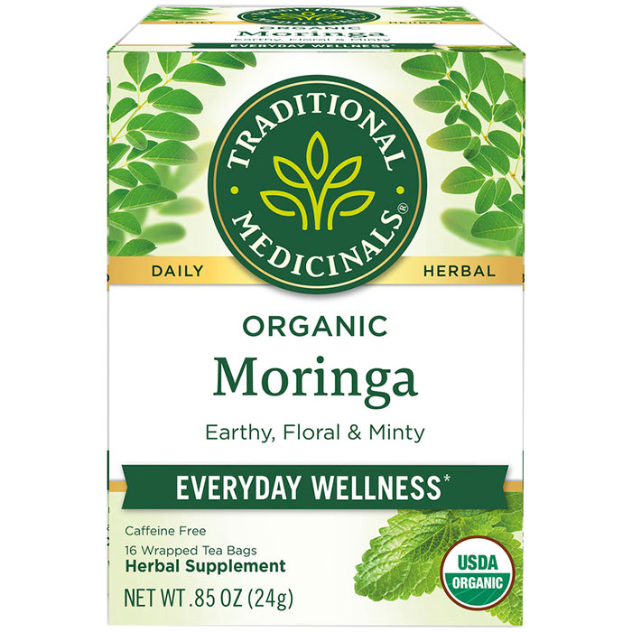 Organic Tea Moringa with Spearmint & Sage, 16 Tea Bags, Traditional Medicinals Teas