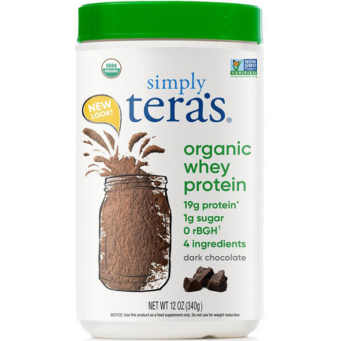 Organic Whey Protein - Fair Trade Certified Dark Chocolate Cocoa, 12 oz, Teras Whey