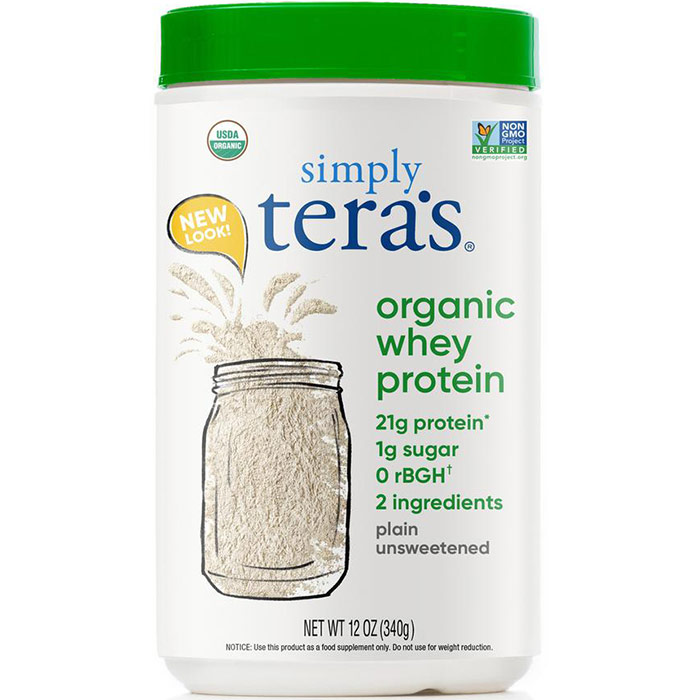 Organic Whey Protein - Plain Whey Unsweetened, 12 oz, Teras Whey