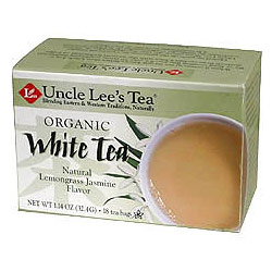 Uncle Lee's Tea Organic White Tea with Lemongrass Jasmine, 18 Tea Bags x 6 Box, Uncle Lee's Tea