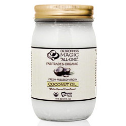 Dr. Bronner's Magic Soaps Fair Trade Organic White Kernel Virgin Coconut Oil, 14 oz, Dr. Bronner's Magic Soaps