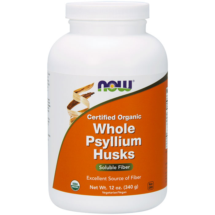 Organic Whole Psyllium Husks, 12 oz, NOW Foods