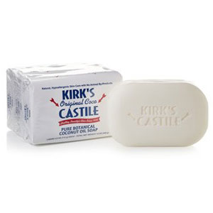 Original Coco Castile Bar Soap, Coconut Oil Soap, 3 x 4 oz Bars, Kirks Natural
